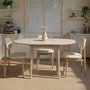 Hanah Home Mesa de Comedor Extensible Travertino y Roble, Tablero de Melamina 18mm, Patas de Madera, 100x100x75 cm (Extiende a 131 cm)